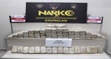 42,5 kilogram eroin ele geçirildi