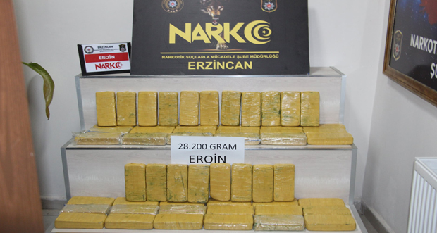 Erzincan’da 28 kilo 200 gram Eroin Maddesi ele geçirildi