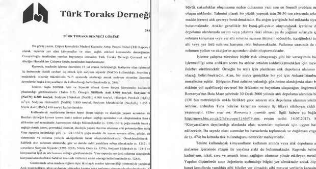 Türk Toraks Derneği ‘nin İliç Anagold Madeni İçin ilginç Raporu