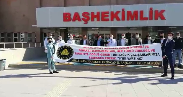 Milli Beka Hareketi Erzincan teşkilatından sağlık çalışanlarına destek