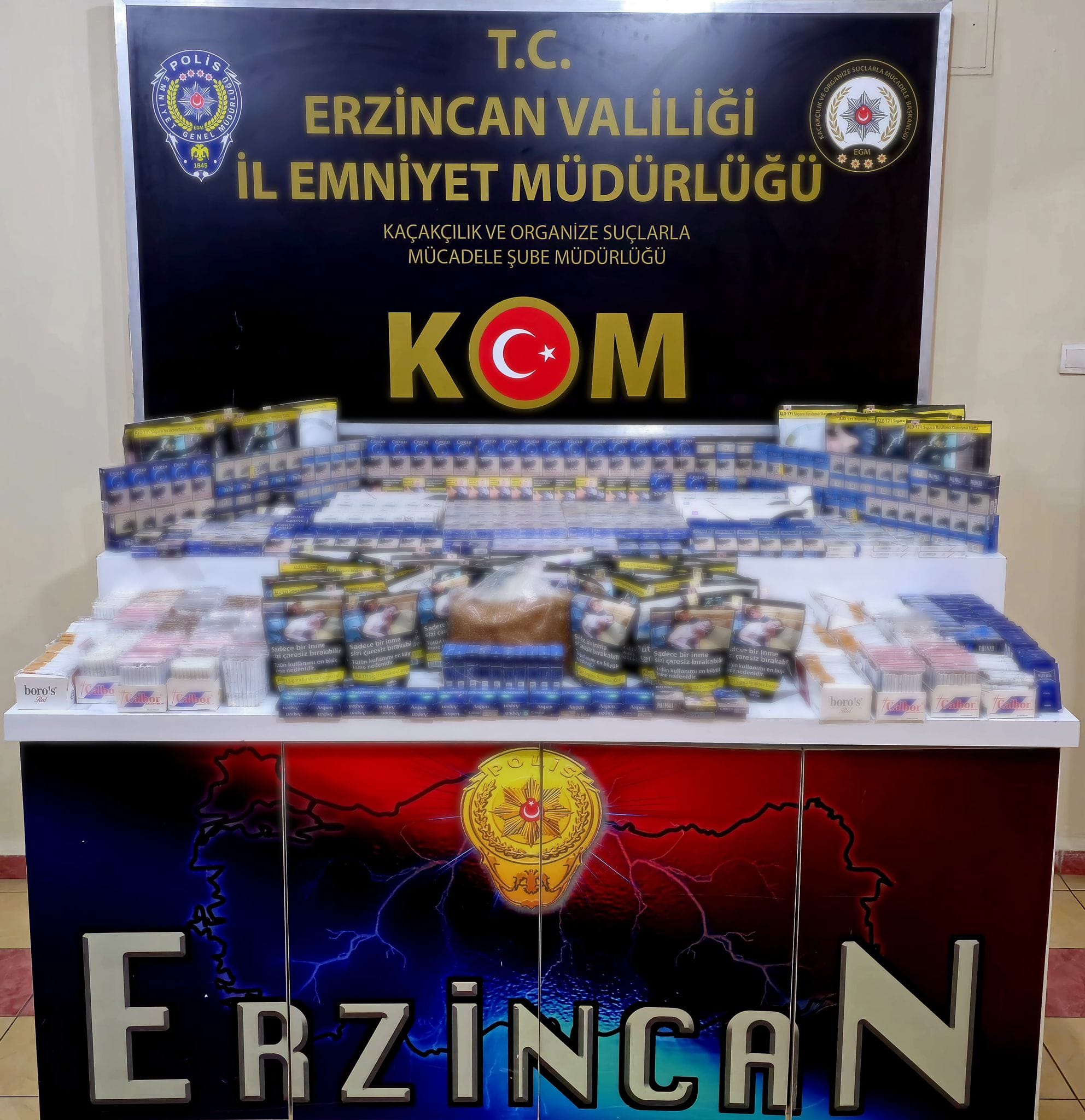 ERZİNCAN’DA POLİS KAÇAKÇILARA GÖZ AÇTIRMIYOR