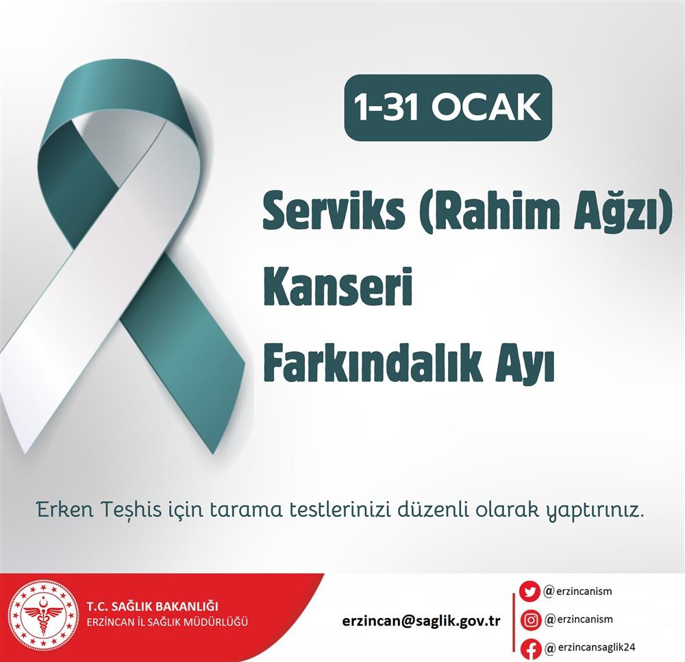 1-31 OCAK SERVİKS (RAHİM AĞZI) KANSERİ FARKINDALIK AYI