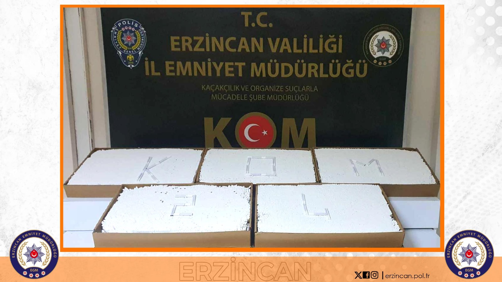 ERZİNCAN’DA 25.000 ADET DOLU MAKARON ELE GEÇİRİLDİ