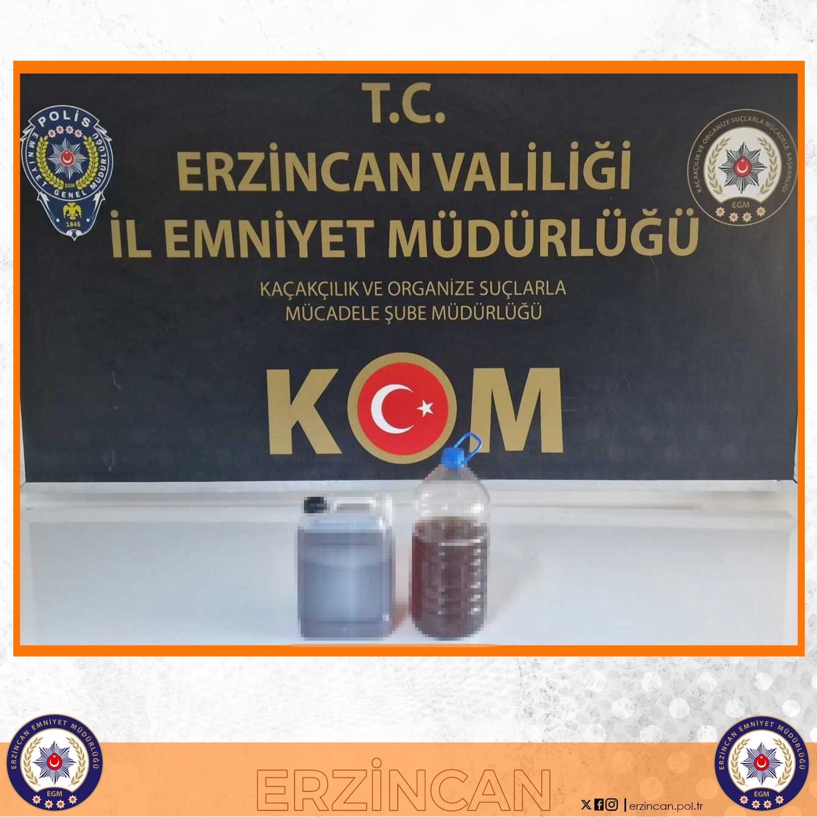 ERZİNCAN’DA KAÇAK İÇKİ OPERASYONU