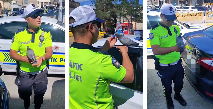 ERZİNCAN’DA TRAFİK POLİSİNDEN MERHAMET DERSİ
