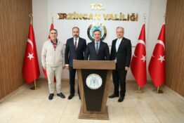 REKTÖR LEVENT, REKTÖR ŞEVLİ VE MÜDÜR TAŞTAN ‘DAN ERZİNCAN VALİSİ AYDOĞDU’YA ZİYARET