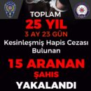 ERZİNCAN EMNİYET MÜDÜRLÜĞÜ 15 ŞAHSI YAKALADI