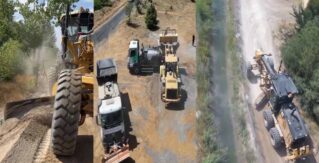 ERZİNCAN’DA KÖY YOLLARINDA HUMMALI ÇALIŞMA