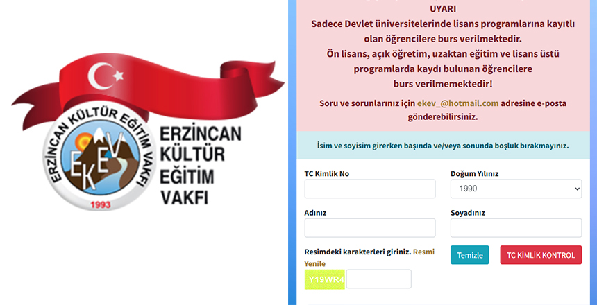 EKEV BURS BAŞVURULARI BAŞLADI