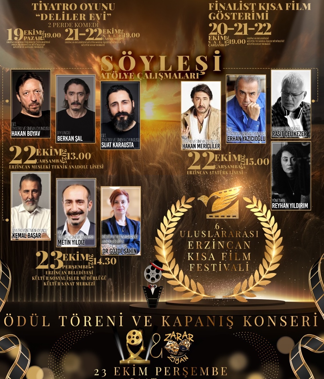 6.ULUSLARARASI ERZİNCAN KISA FİLM FESTİVALİ’NDE FİNALİST FİLMLER BELLİ OLDU