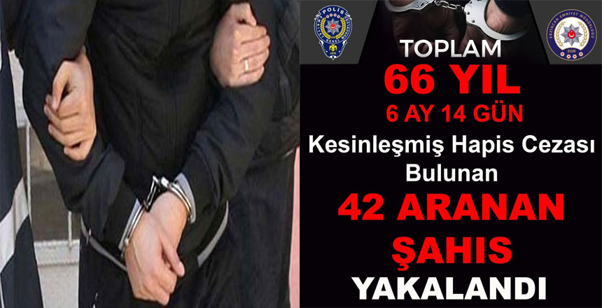 ERZİNCAN EMNİYETİ’NDEN ARANAN ŞAHISLARA YÖNELİK BAŞARILI OPERASYON: 42 KİŞİ YAKALANDI
