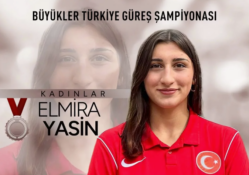 EBYÜ’LÜ SPORCU ELMİRA YASİN’DEN TÜRKİYE BÜYÜKLER GÜREŞ ŞAMPİYONASINDA ŞAMPİYONLUK MADALYASI