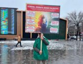 Karlı Havada Küresel Isınmaya Dikkat Çekti