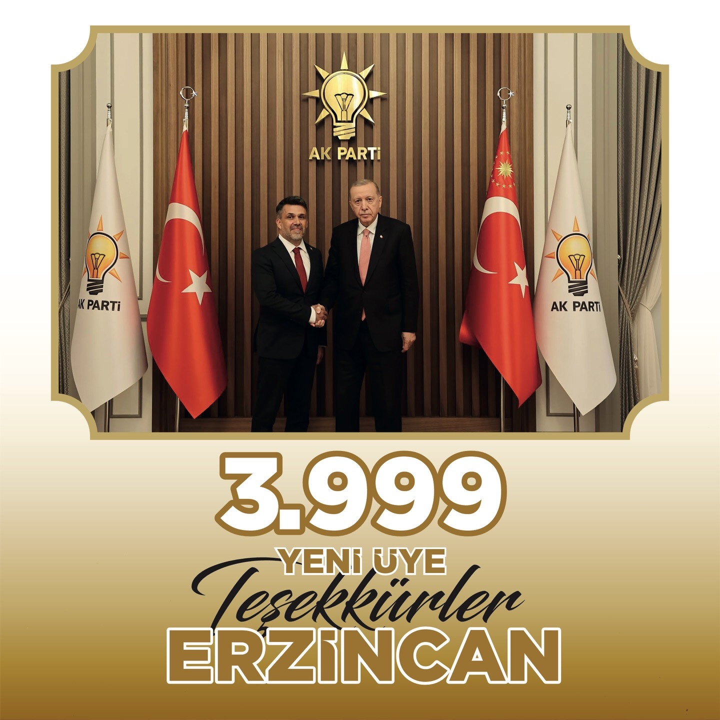 AK Parti Erzincan Teşkilatı 3.999 Yeni Üyeyle Gücüne Güç Kattı