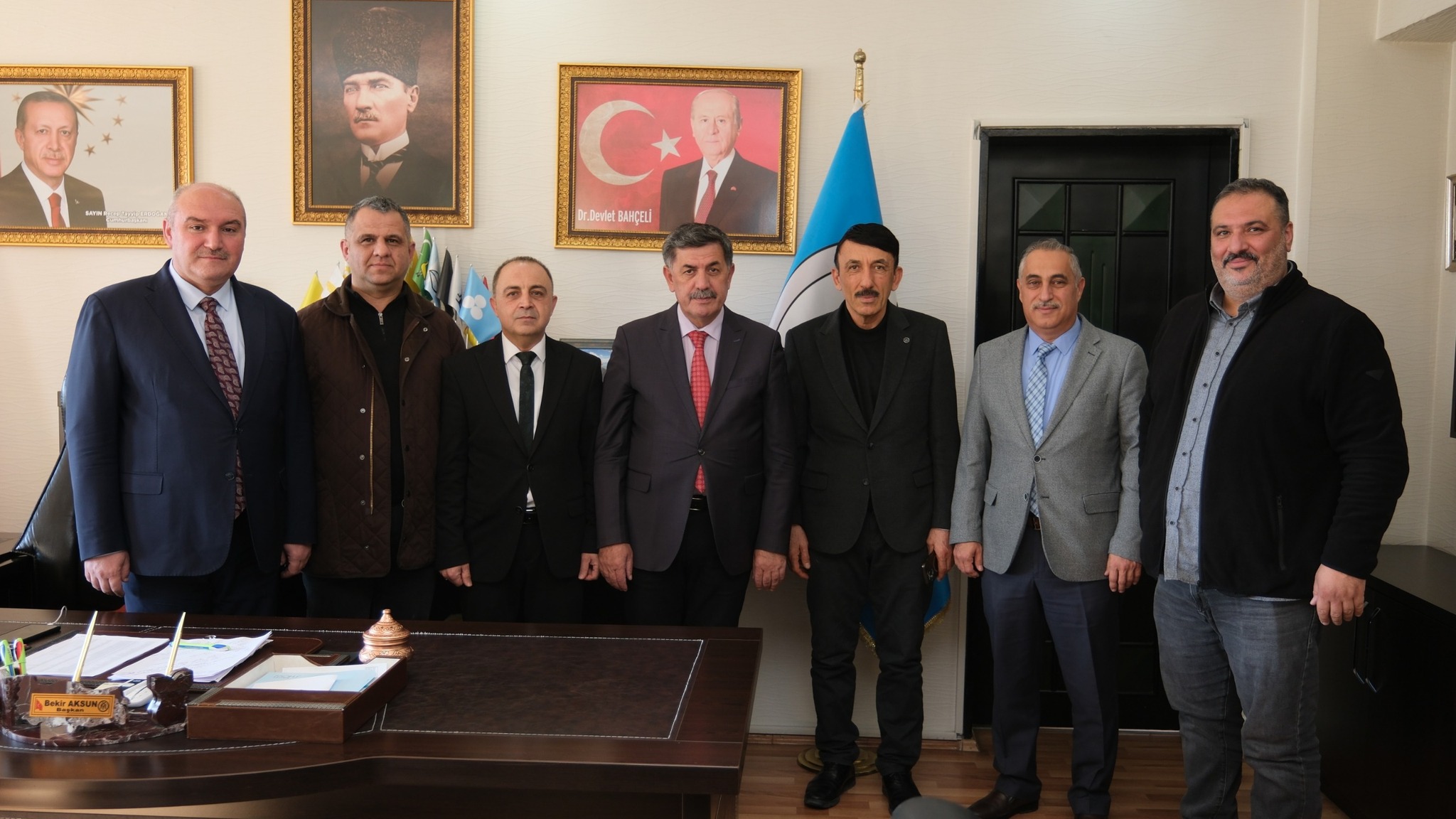 Belediye Başkanı Bekir AKSUN’a Kurum Müdürleri ve İş İnsanlarından Ziyaret