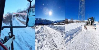 Kemaliye’de Kapalı Köy Yollarında Karla Mücadele Çalışmaları Devam Ediyor