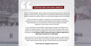 Yoğun Kar Yağışı Nedeniyle Erzincan’da Okullar Tatil