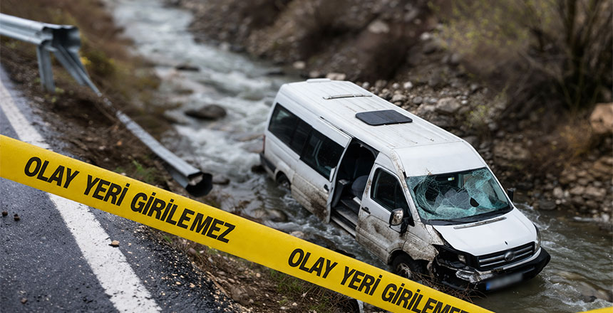 Refahiye’de Minibüs Dereye Uçtu: 2’si Çocuk 6 Yaralı