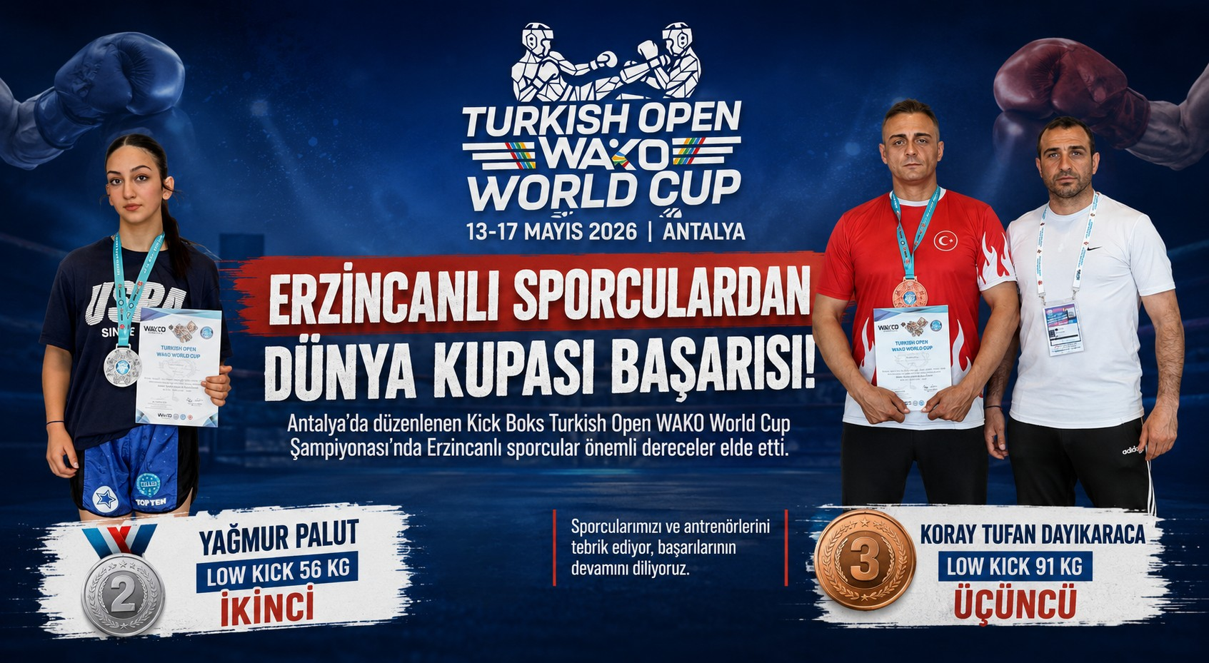 Antalya’da Erzincanlı Sporculardan Dünya Kupası Başarısı