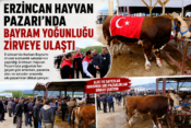 Erzincan Hayvan Pazarı’nda Bayram Yoğunluğu Zirveye Ulaştı