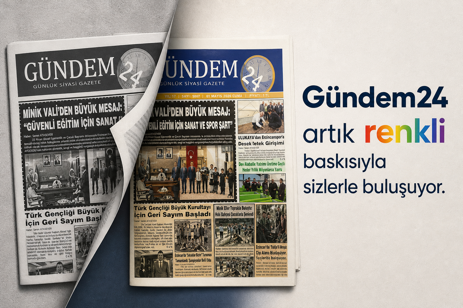 Gündem24 Gazetesi Renkli Baskıya Geçti: “Erzincan’ın Sesi Olmaya Devam Edeceğiz”