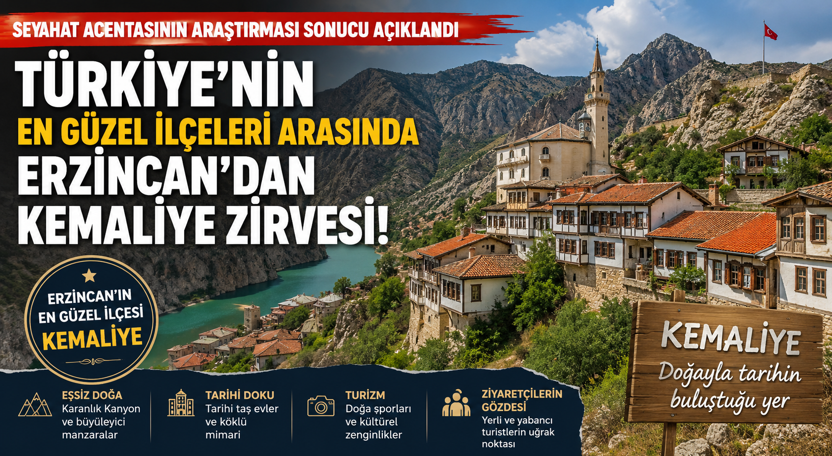 Türkiye’nin En Güzel İlçeleri Arasında Erzincan’dan Kemaliye Zirvesi