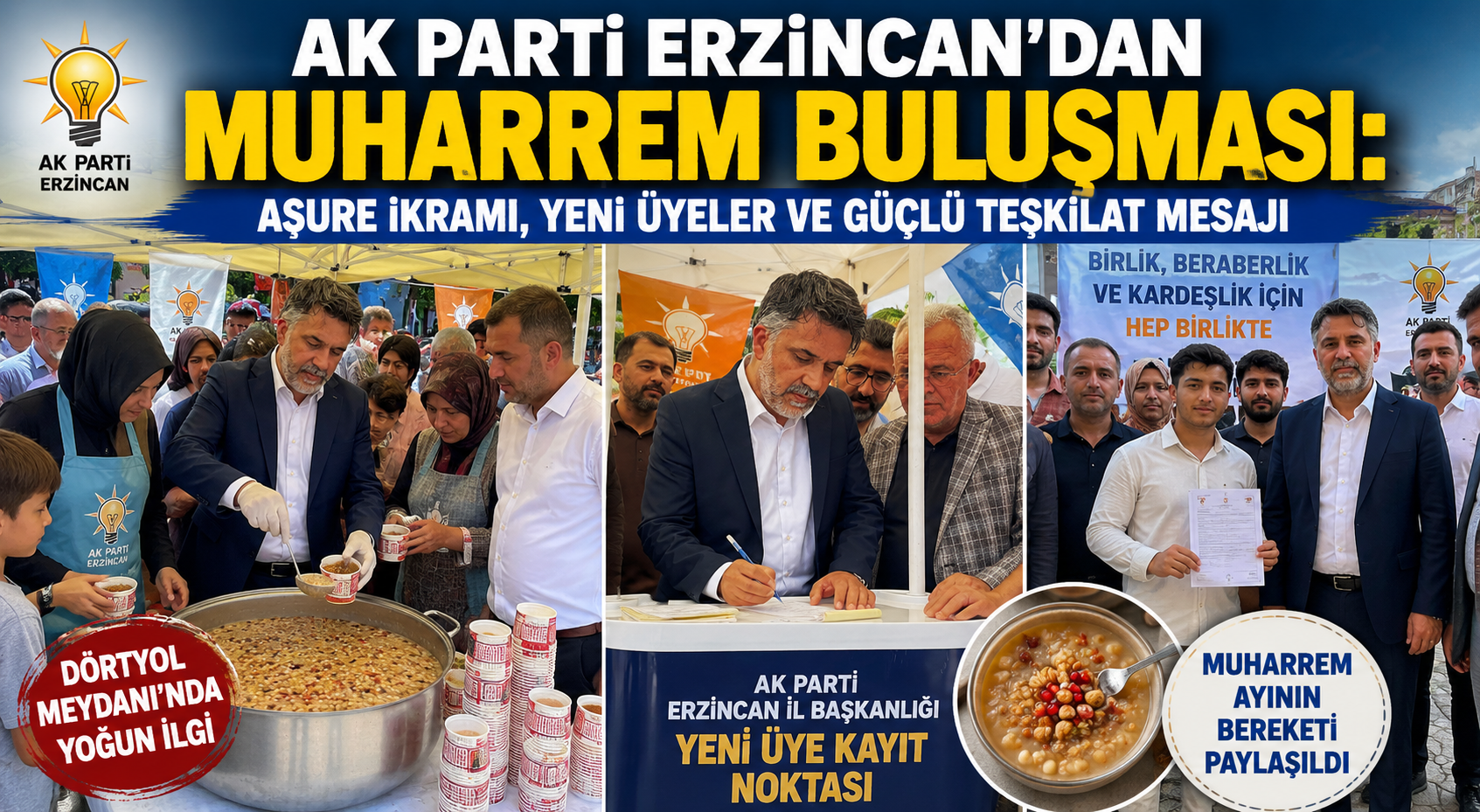 AK Parti Erzincan’dan Muharrem Buluşması: Aşure İkramı, Yeni Üyeler ve Güçlü Teşkilat Mesajı