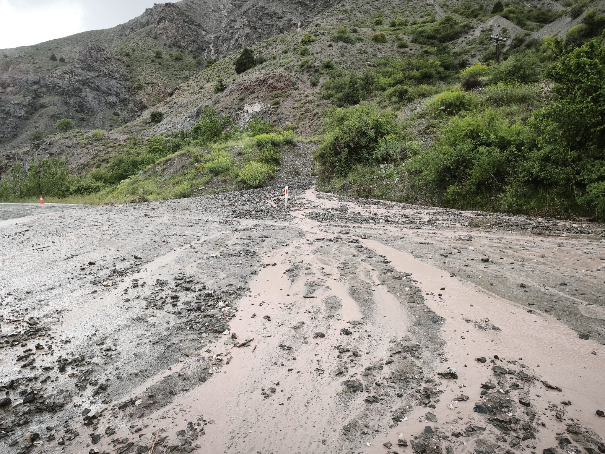 Erzincan-Kemah Yolunda Toprak Kayması Paniği