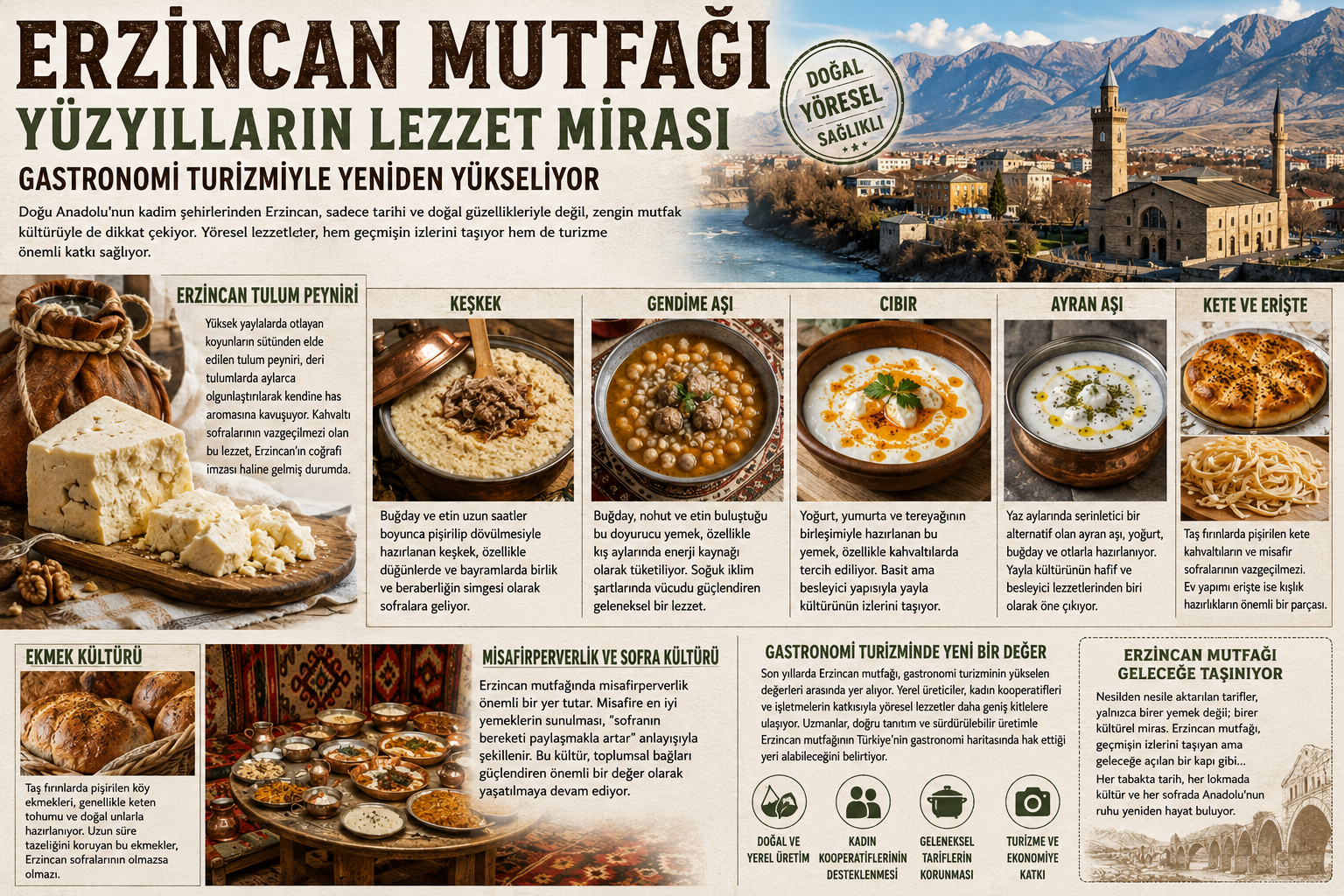 Erzincan Mutfağı: Yüzyılların Lezzet Mirası Gastronomi Turizmiyle Yeniden Yükseliyor
