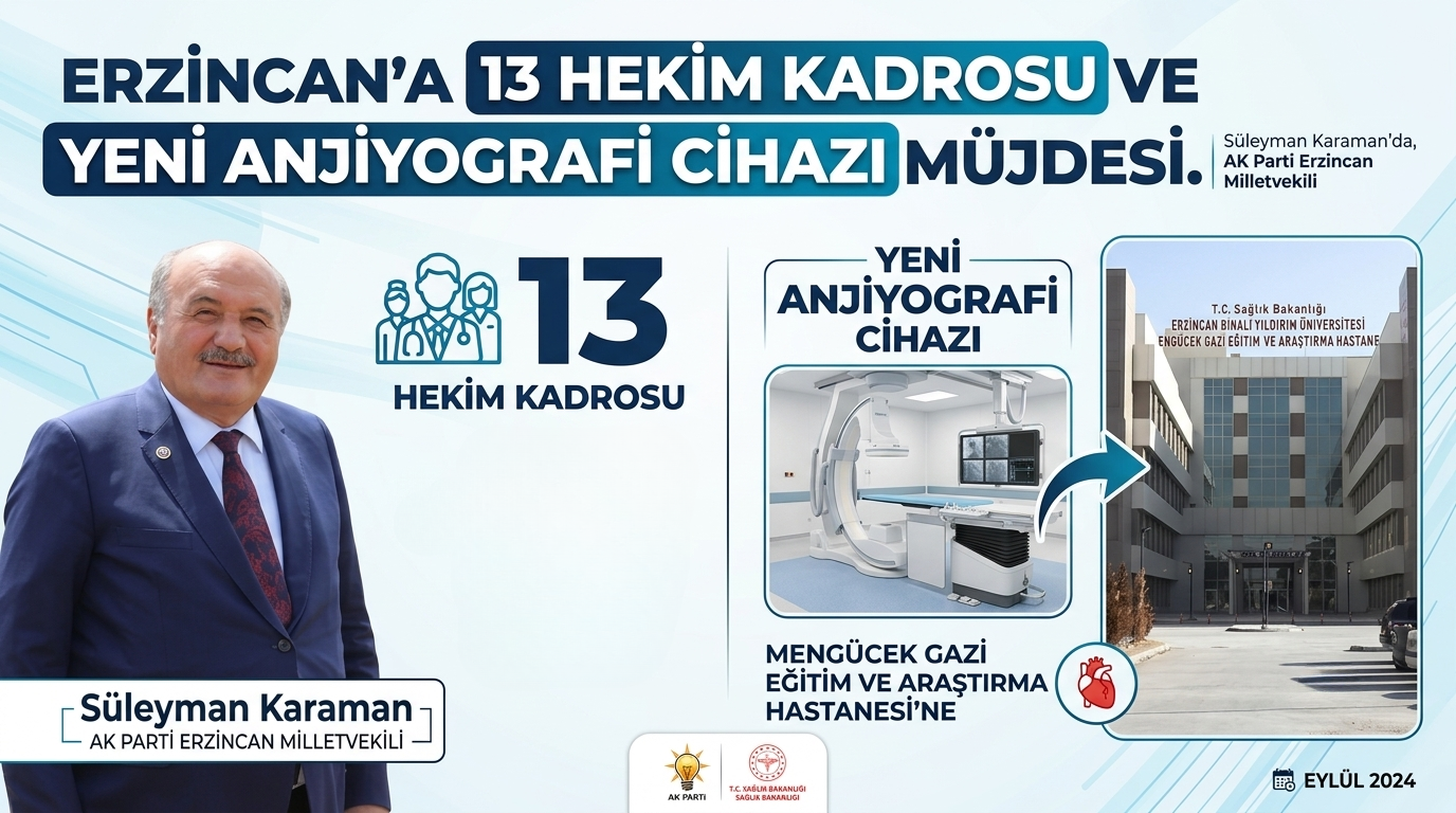 Erzincan’a 13 Hekim Kadrosu ve Yeni Anjiyografi Cihazı Müjdesi