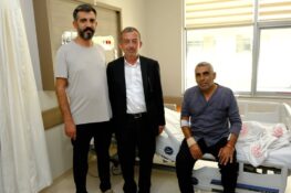 Başkan Tanoğlu’ndan Kargın Belediye Başkanı Adem Güneş’e Geçmiş Olsun Ziyareti