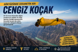 Cengiz Koçak Kemaliye’de Nefes Kesen Wingsuit Atlayışı Gerçekleştirdi
