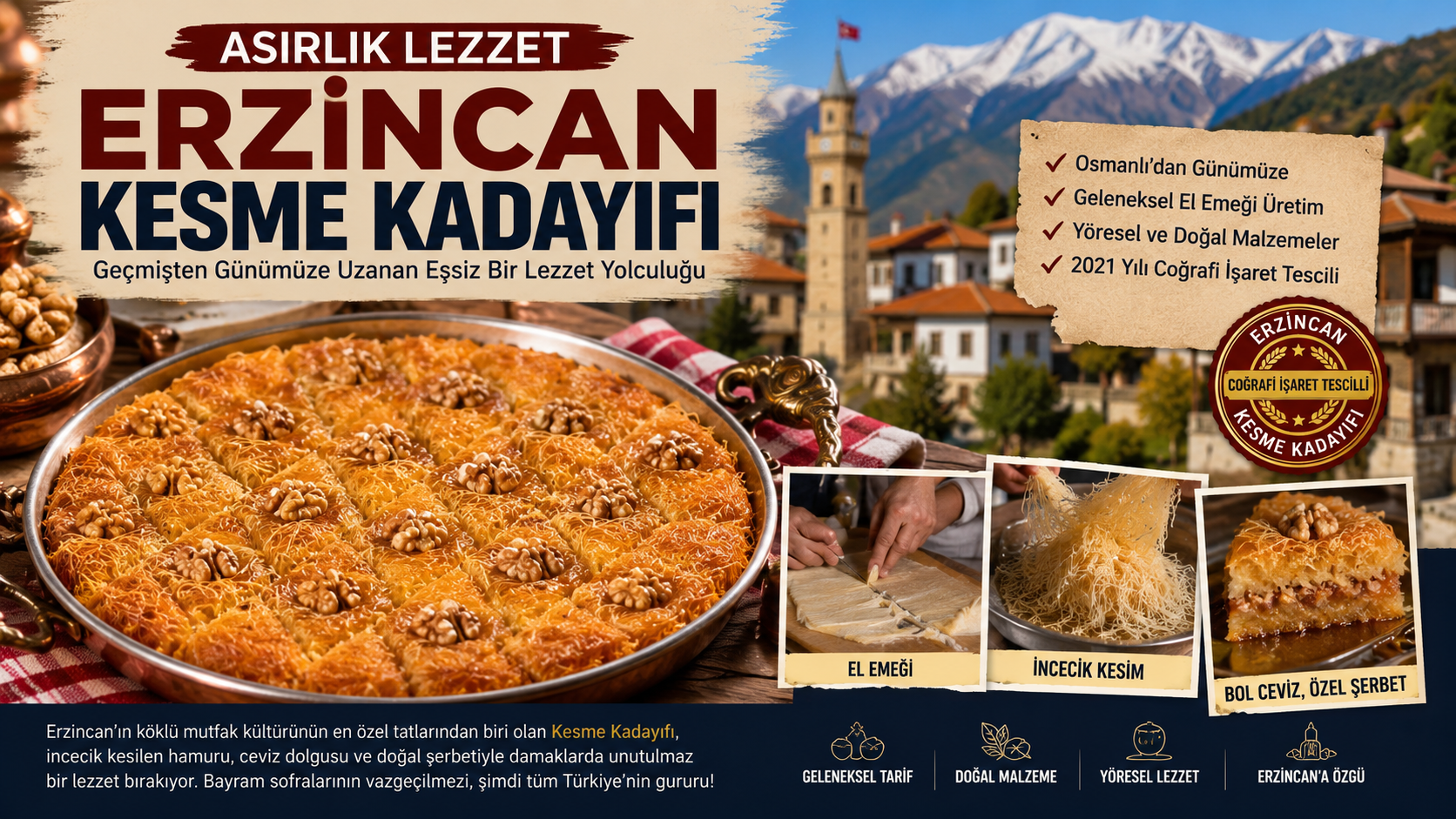 Erzincan Kesme Kadayıfı Geçmişten Geleceğe Damaklarda Yaşıyor