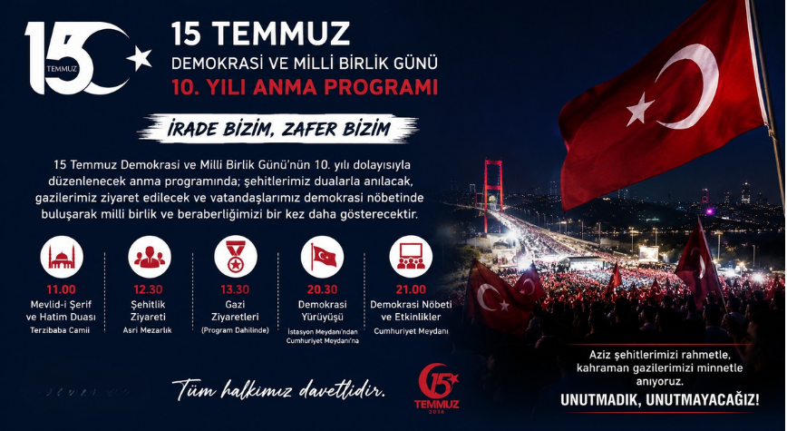 Erzincan’da 15 Temmuz’un 10. Yılı Anma Programı Açıklandı