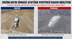 Erzincan’ın Simgesi Atatürk Portresi Bakım Bekliyor