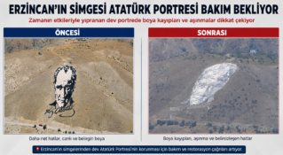 Erzincan’ın Simgesi Atatürk Portresi Bakım Bekliyor