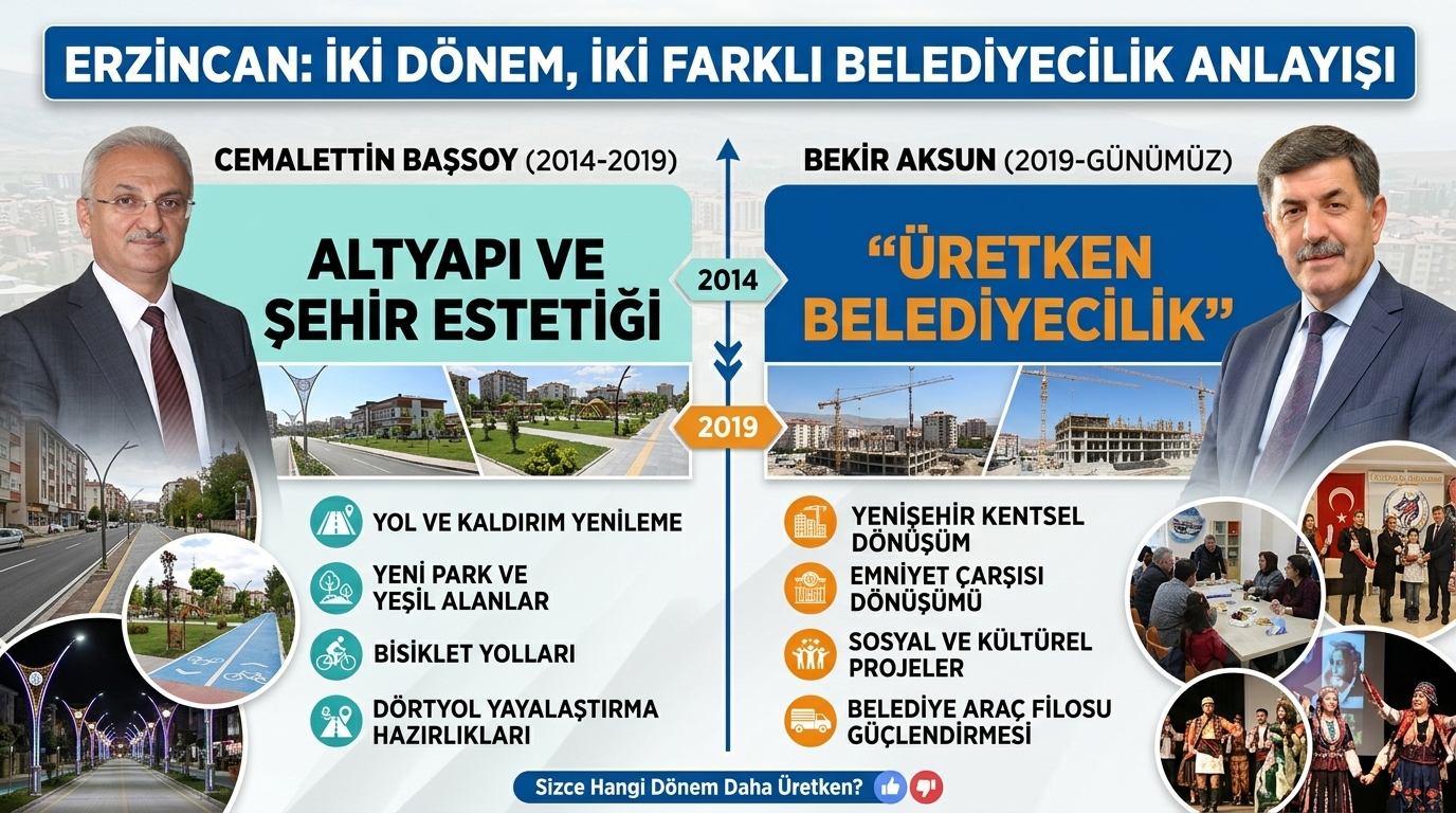 Erzincan’da İki Dönem, İki Farklı Belediyecilik Anlayışı: Başsoy Mu Daha Üretken, Aksun Mu?
