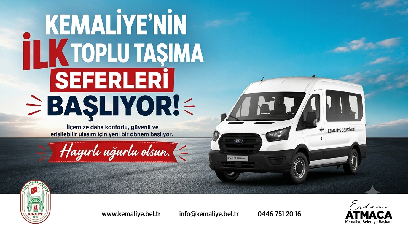 Kemaliye’de Toplu Taşıma Dönemi Başladı: İlk Seferler Hizmete Girdi