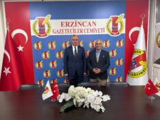 Rektör Akın Levent’ten Erzincan Gazeteciler Cemiyeti’ne Veda Ziyareti
