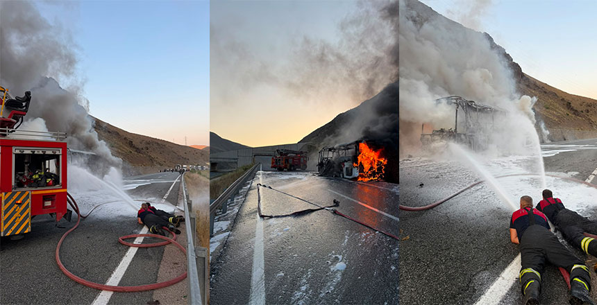 Sakaltutan’da Yolcu Otobüsü Alevlere Teslim Oldu