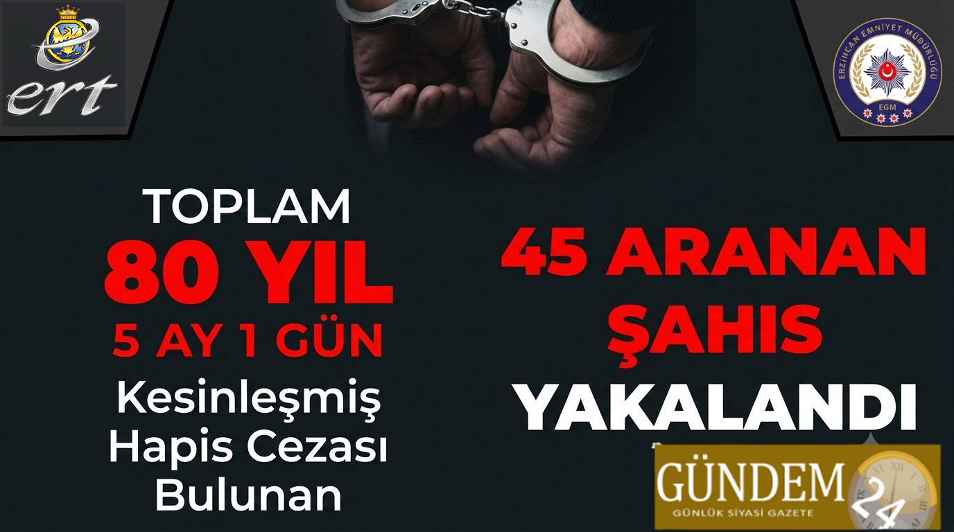 Erzincan’da Aranan 45 Şahıs Yakalandı: 24 Hükümlü Cezaevine Gönderildi