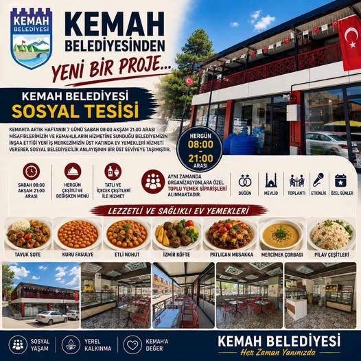 Kemah Belediyesi Sosyal Tesisi Kapılarını Açtı: Haftanın 7 Günü Hizmet Verecek