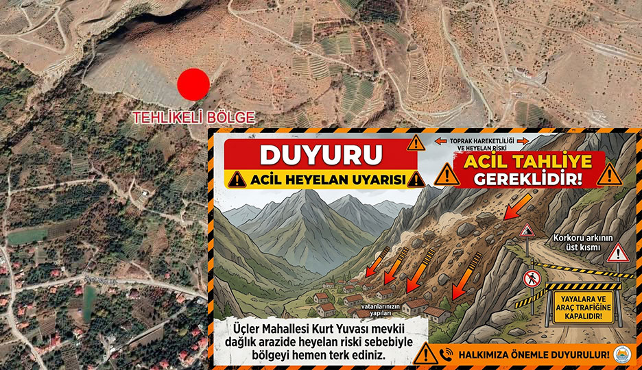 Üzümlü’de Heyelan Riski: Riskli Alandaki Yapılar İçin Tahliye Uyarısı