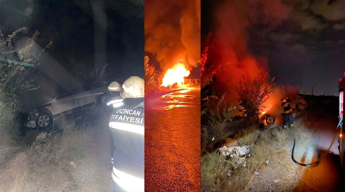 Erzincan’da Araç Yangını Korkuttu
