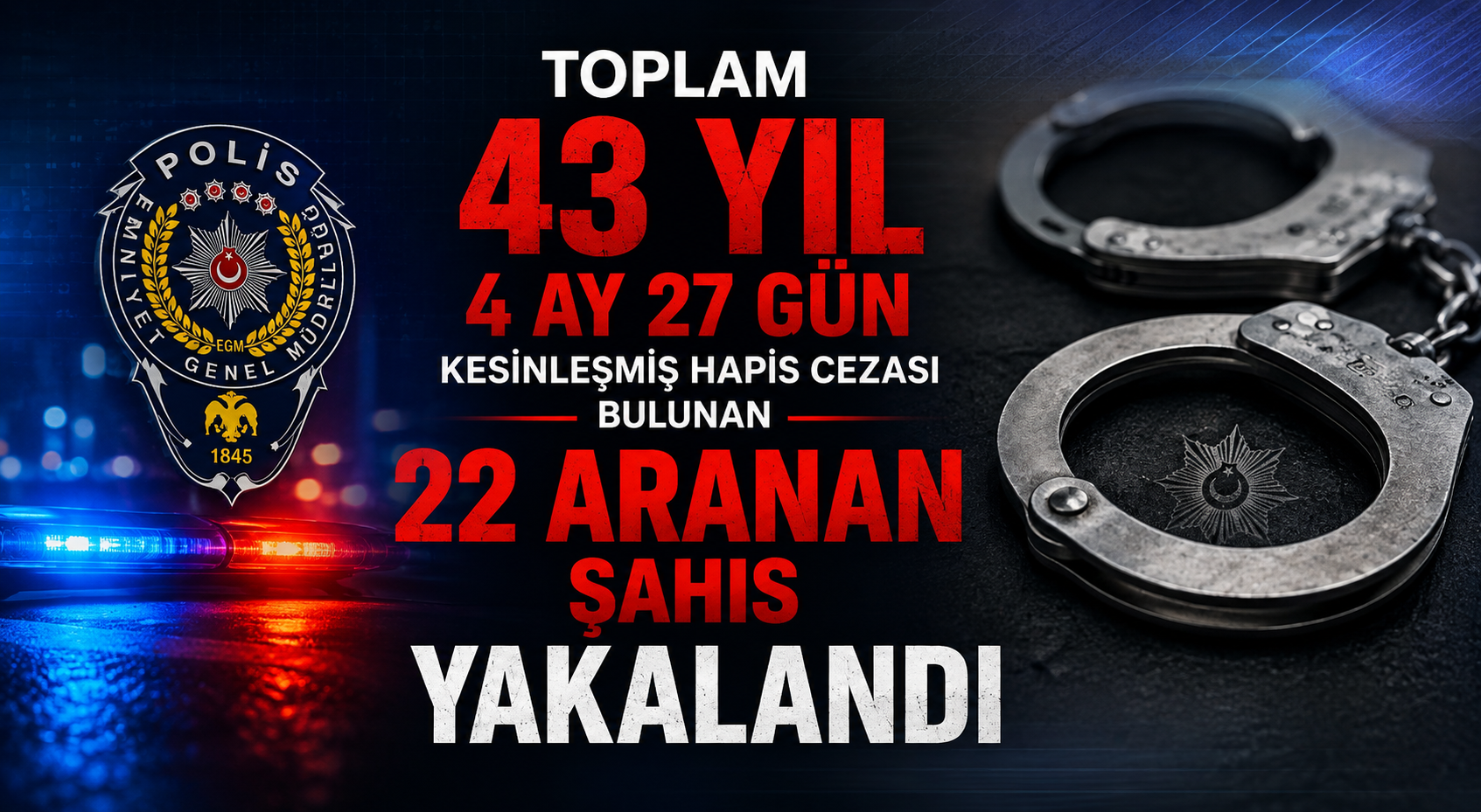Erzincan’da Aranan Şahıslara Yönelik Operasyon: 22 Kişi Yakalandı