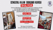 Erzincan’da Cengerli Kilim Dokuma Kursu Başlıyor