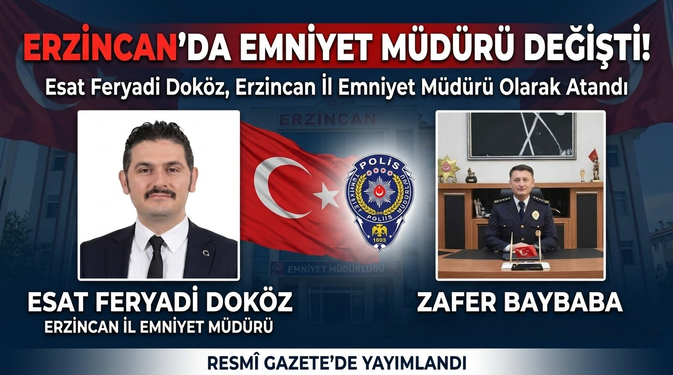 Erzincan’da Emniyet Müdürü Değişti: Esat Feryadi Doköz Atandı