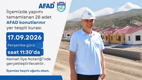 Kemah’ta 28 AFAD Konutu İçin Kura Heyecanı