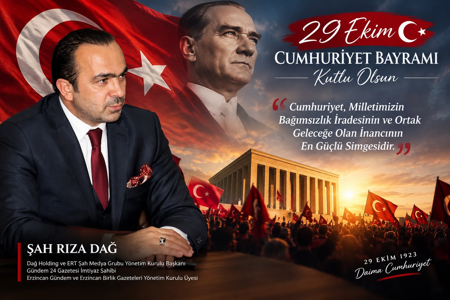 DAĞ: “Cumhuriyet, Milletimizin Bağımsızlık İradesinin ve Ortak Geleceğe Olan İnancının En Güçlü Simgesidir”