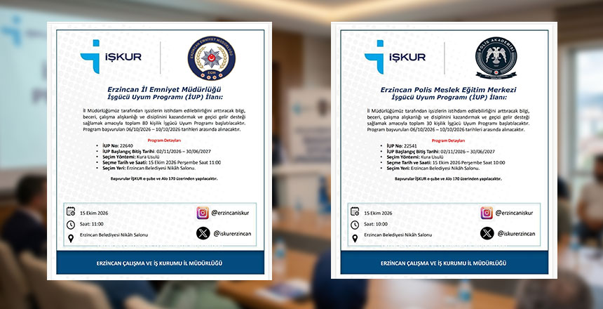 Erzincan’da 110 Kişiye İŞKUR’dan İşgücü Uyum Programı Fırsatı